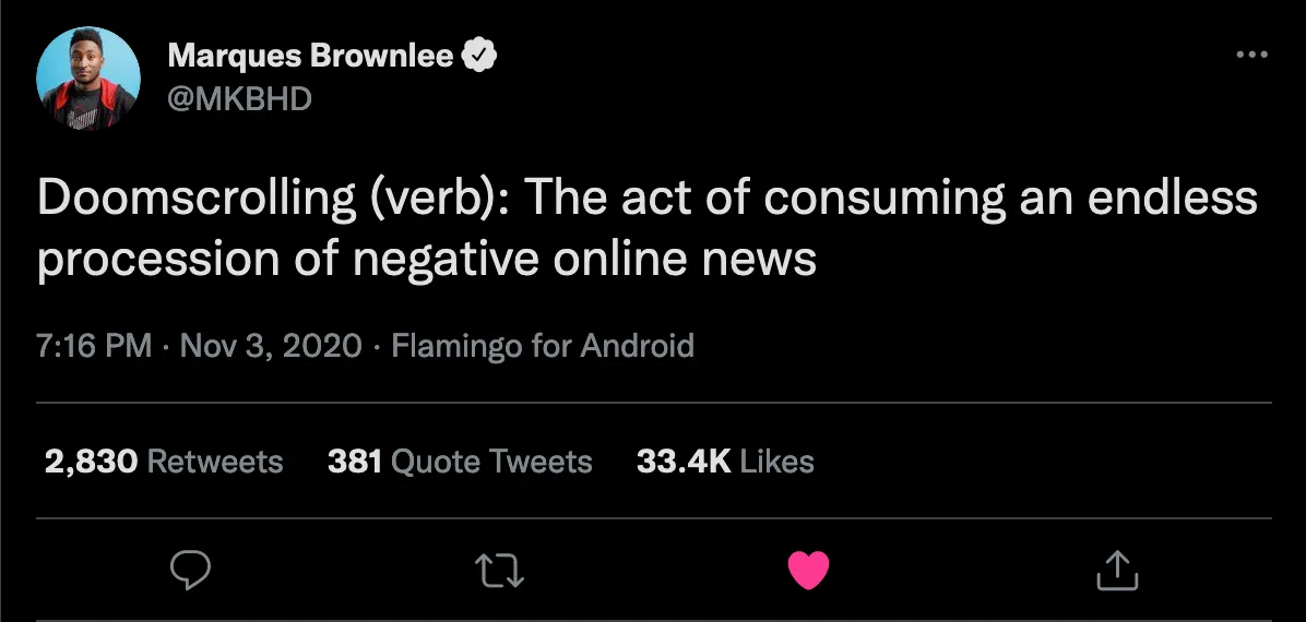 Doomscrolling - Tweet